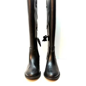 I.N.C. International Concepts Fawne Leather Knee High Boots Black 8W XWC NWT